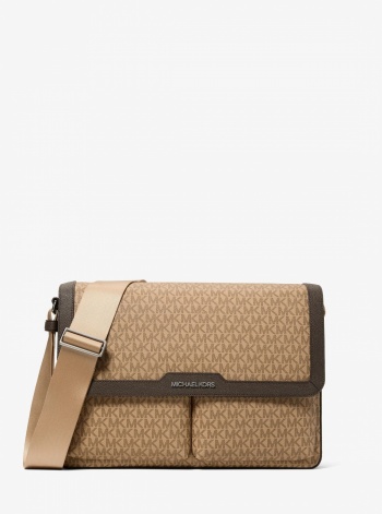 Michael Kors Mens Pacey Medium Signature Logo Messenger Bag
