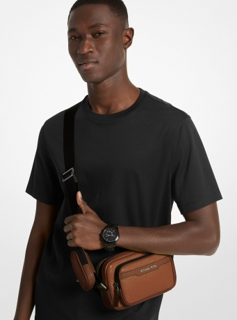 Michael Kors Mens Cooper Pebbled Leather Camera Bag