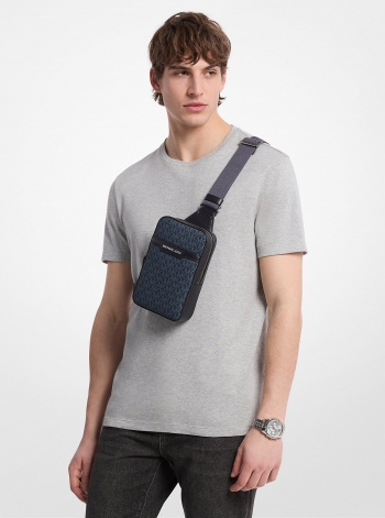 Michael Kors Mens Cooper Medium Signature Logo Sling Pack