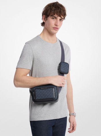 Michael Kors Mens Cooper Signature Logo Camera Crossbody Bag With Pouch