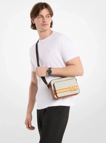 Michael Kors Mens Cooper Embellished Signature Logo Flight Bag