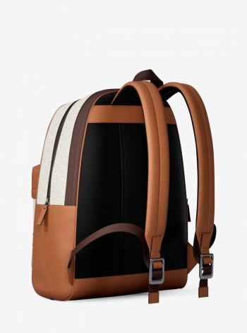 Michael Kors Mens Pacey Embellished Striped Signature Logo Backpack