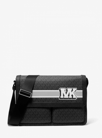 Michael Kors Mens Pacey Embellished Signature Logo Messenger Bag