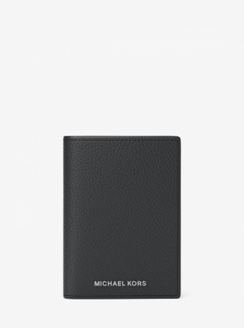 Michael Kors Mens Hudson Pebbled Leather Folio Card Case