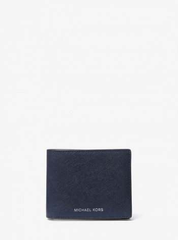 Michael Kors Mens Varick Saffiano Leather Billfold Wallet With Passcase