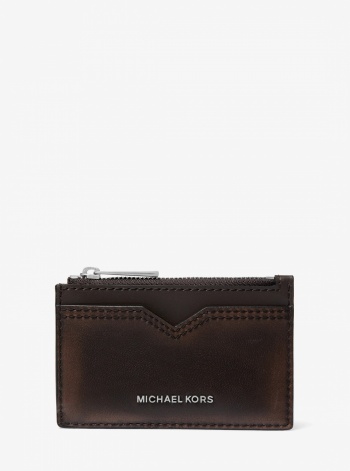 Michael Kors Mens Hudson Burnished Leather Card Case
