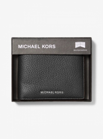 Michael Kors Mens Hudson Pebbled Leather Billfold Wallet