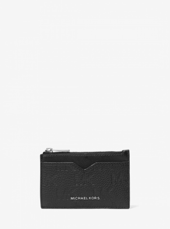 Michael Kors Mens Hudson Logo Embossed Leather Card Case