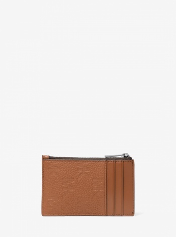 Michael Kors Mens Hudson Logo Embossed Leather Card Case