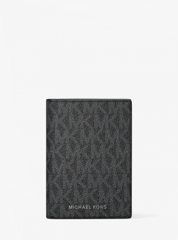 Michael Kors Mens Hudson Signature Logo Bi-Fold Card Case