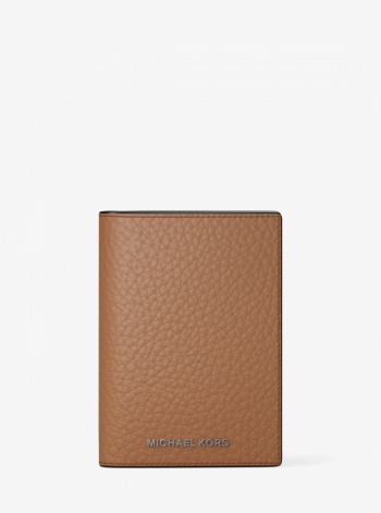 Michael Kors Mens Hudson Pebbled Leather Folio Card Case