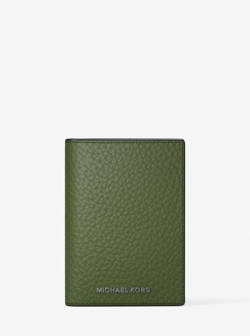 Michael Kors Mens Hudson Pebbled Leather Folio Card Case