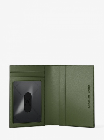 Michael Kors Mens Hudson Pebbled Leather Folio Card Case
