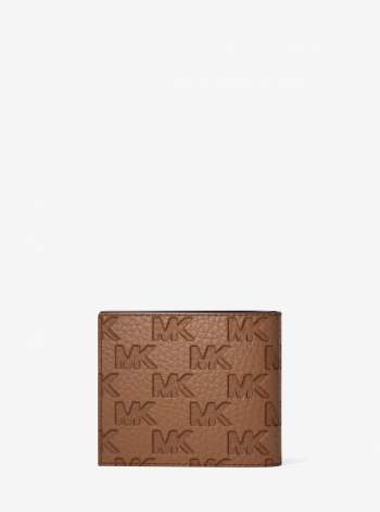 Michael Kors Mens Hudson Logo Embossed Leather Billfold Wallet and Passcase