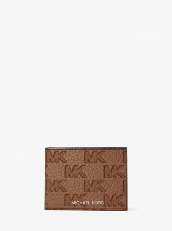 Michael Kors Mens Hudson Logo Embossed Leather Billfold Wallet and Passcase