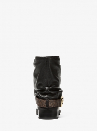 MICHAEL Michael Kors Colby Leather and Signature Logo Ankle Boot