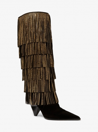 MICHAEL Michael Kors Jayla Embellished Suede Fringed Boot