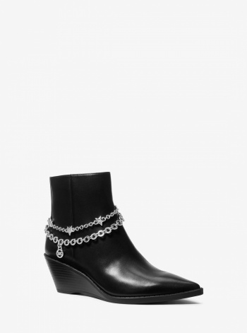 Michael Kors Austin Embellished Leather Wedge Boot