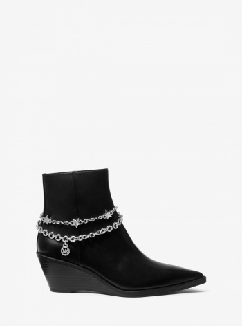 Michael Kors Austin Embellished Leather Wedge Boot