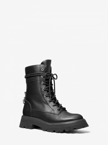 Michael Kors Caleb Leather Combat Boot