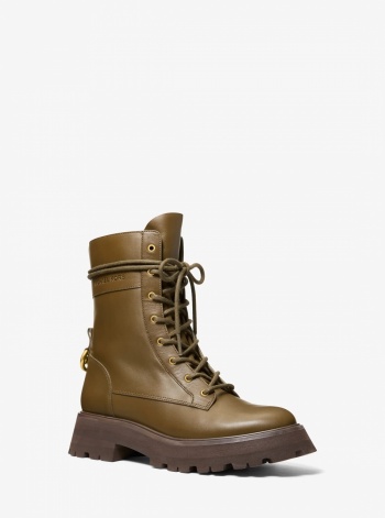 Michael Kors Caleb Leather Combat Boot