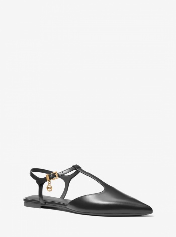 Michael Kors Cherie Leather T-Strap Flat