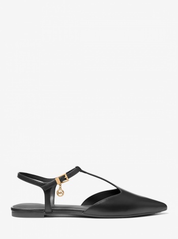 Michael Kors Cherie Leather T-Strap Flat
