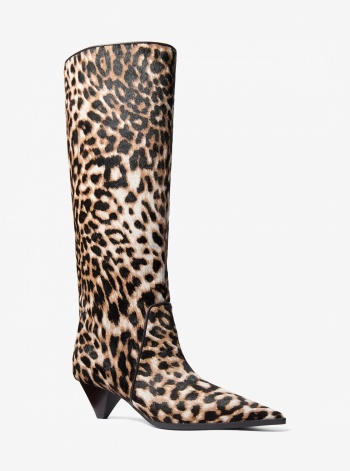 Michael Kors Jayla Leopard Print Calf Hair Knee-High Boot