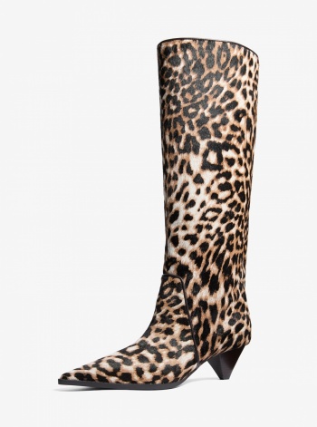Michael Kors Jayla Leopard Print Calf Hair Knee-High Boot
