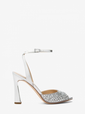Michael Kors Rosie Embellished Metallic Sandal