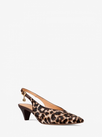 Michael Kors Tonya Leopard Print Calf Hair Slingback Pump
