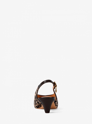 Michael Kors Tonya Leopard Print Calf Hair Slingback Pump