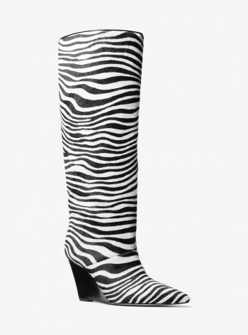 Michael Kors Xandra Zebra Print Calf Hair Wedge Boot