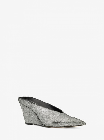 Michael Kors Xandra Metallic Leather Wedge Mule