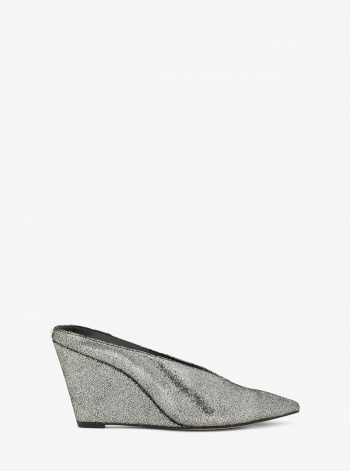 Michael Kors Xandra Metallic Leather Wedge Mule