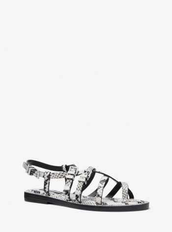 Michael Kors Darrington Snake Embossed Leather Sandal