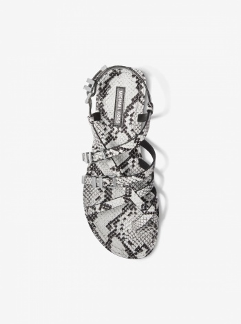 Michael Kors Darrington Snake Embossed Leather Sandal