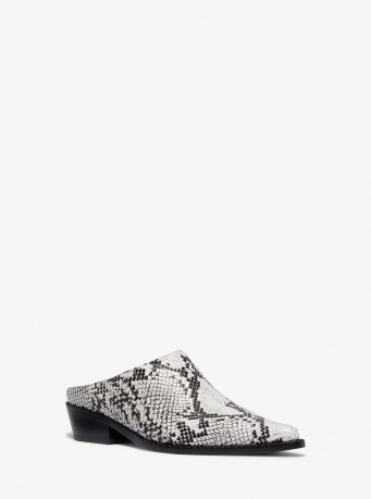 MICHAEL Michael Kors Nash Snake Embossed Leather Mule