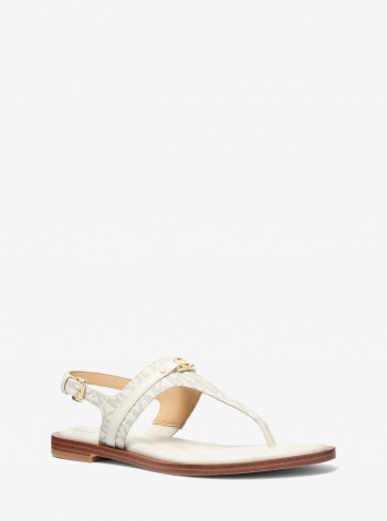 MICHAEL Michael Kors Mandy Signature Logo T-Strap Sandal