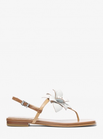 Michael Kors Jacie Floral Embellished Leather T-Strap Sandal
