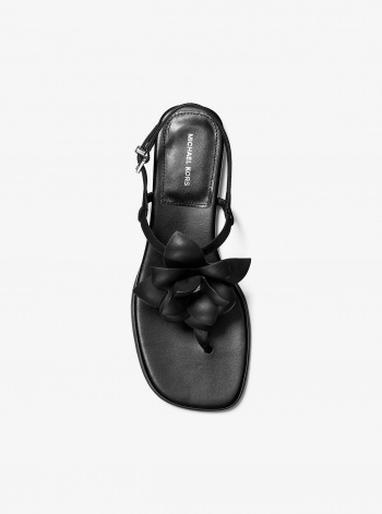 Michael Kors Jacie Floral Embellished Leather T-Strap Sandal