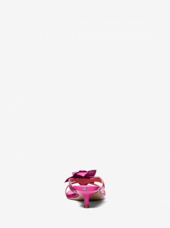 Michael Kors Jacie Floral Embellished Leather Kitten Heel Sandal