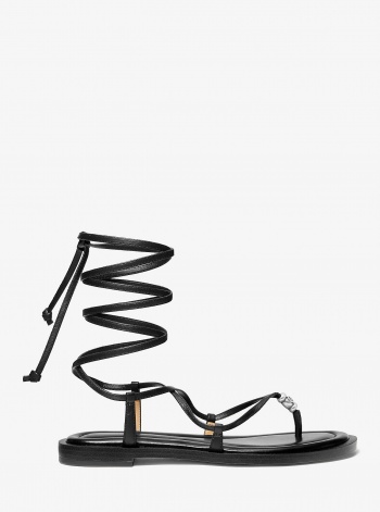 MICHAEL Michael Kors Khloe Embellished Leather Lace-Up Sandal