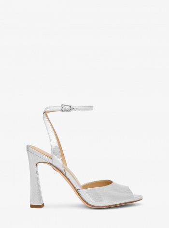 MICHAEL Michael Kors Rosie Metallic Snake Embossed Leather Sandal