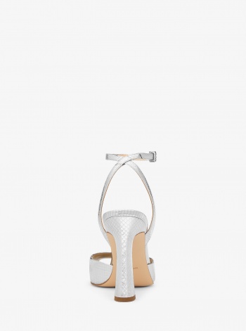 MICHAEL Michael Kors Rosie Metallic Snake Embossed Leather Sandal
