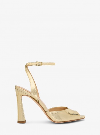 MICHAEL Michael Kors Rosie Metallic Snake Embossed Leather Sandal