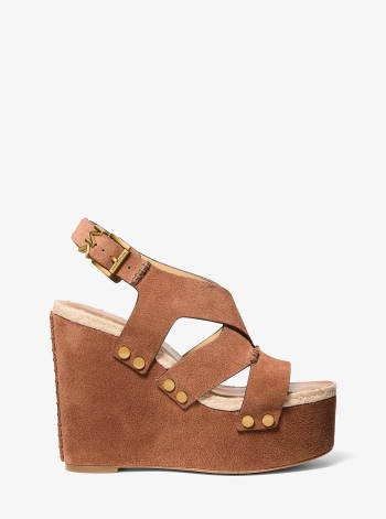MICHAEL Michael Kors Raven Studded Suede Wedge Sandal