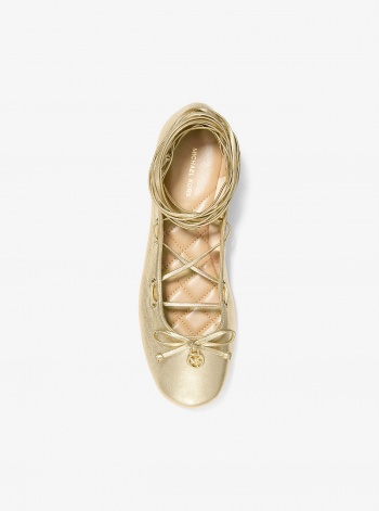 MICHAEL Michael Kors Shae Flex Metallic Leather Ballet Flat