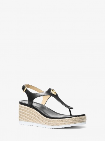 MICHAEL Michael Kors Val Leather Thong Wedge Sandal
