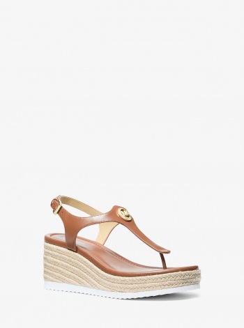 MICHAEL Michael Kors Val Leather Thong Wedge Sandal
